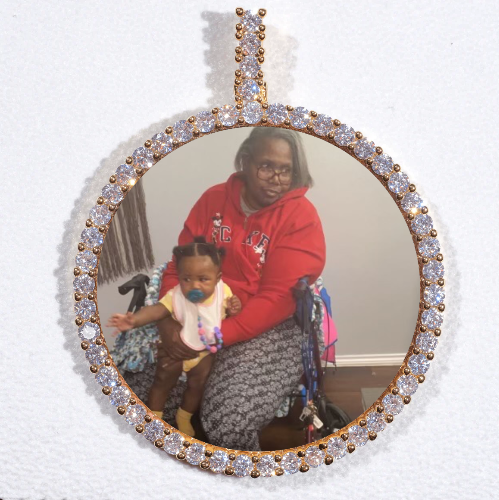LARGE 3D CIRCLE CUSTOM PICTURE PENDANT