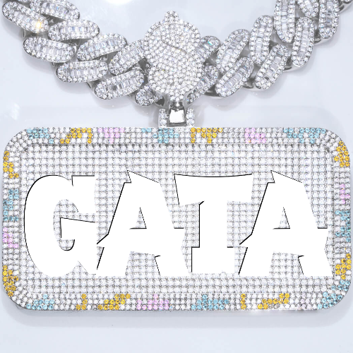 CUSTOM LETTER NECKLACE 3D COLORFUL SQUARE