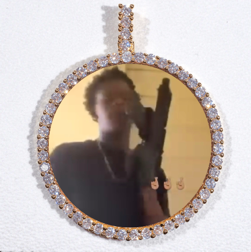 LARGE 3D CIRCLE CUSTOM PICTURE PENDANT