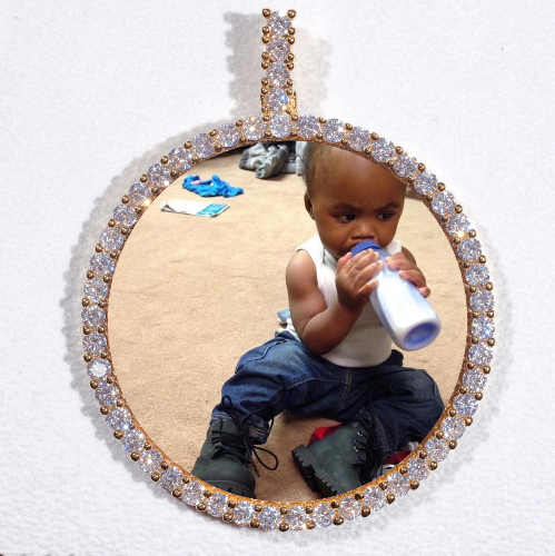 LARGE 3D CIRCLE CUSTOM PICTURE PENDANT
