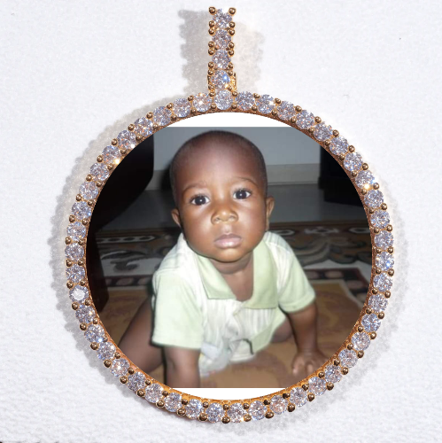 LARGE 3D CIRCLE CUSTOM PICTURE PENDANT