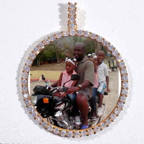 LARGE 3D CIRCLE CUSTOM PICTURE PENDANT