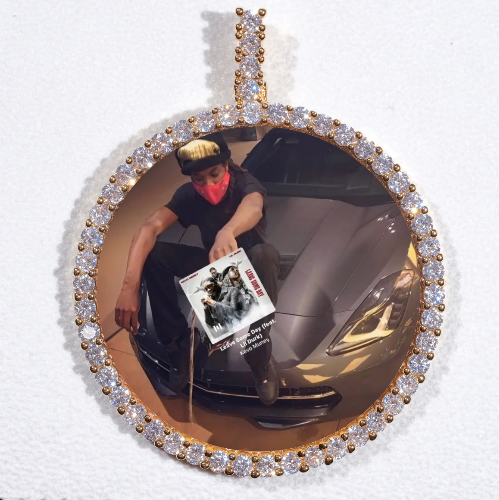 LARGE 3D CIRCLE CUSTOM PICTURE PENDANT