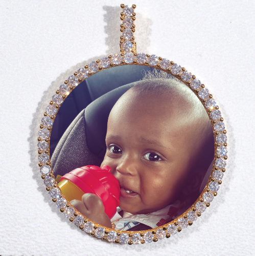 LARGE 3D CIRCLE CUSTOM PICTURE PENDANT