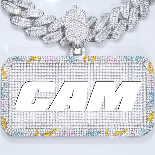 CUSTOM LETTER NECKLACE 3D COLORFUL SQUARE