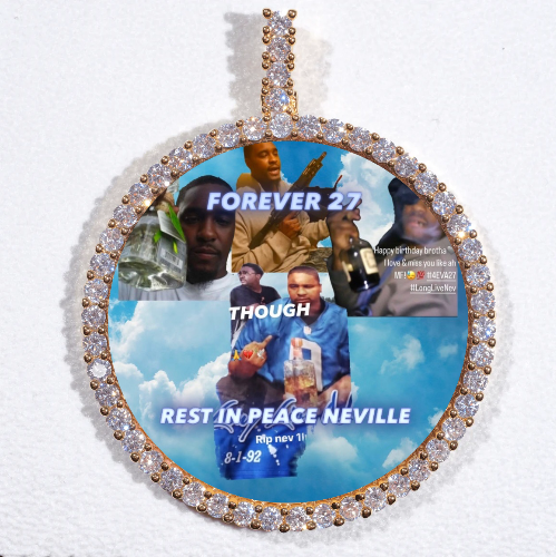 LARGE 3D CIRCLE CUSTOM PICTURE PENDANT
