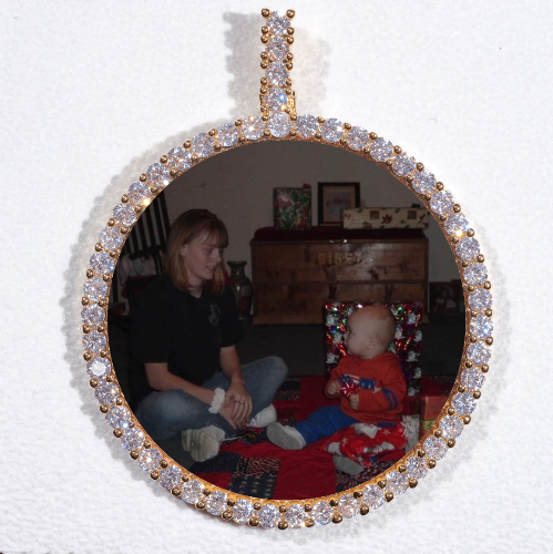 LARGE 3D CIRCLE CUSTOM PICTURE PENDANT