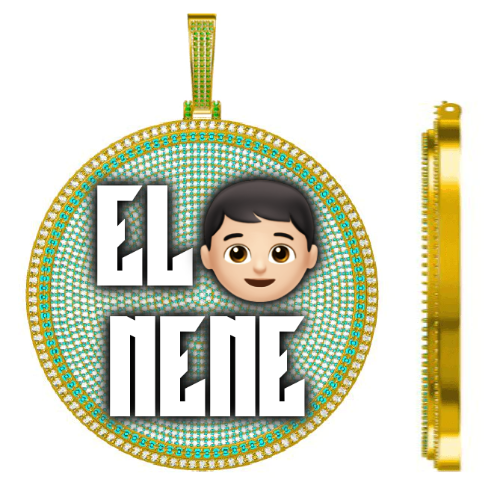 CUSTOM LETTER NECKLACE 3D BIG DISC