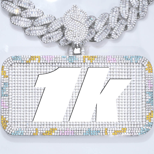 CUSTOM LETTER NECKLACE 3D COLORFUL SQUARE