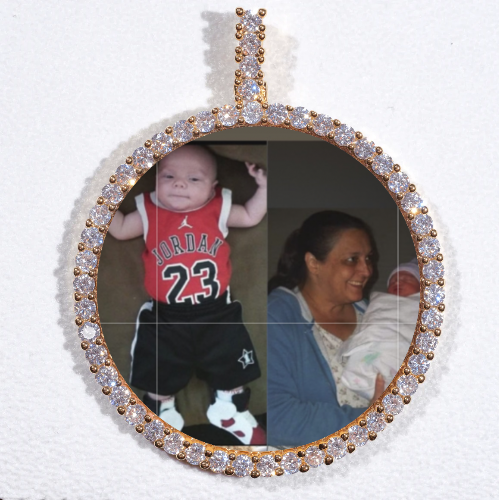 LARGE 3D CIRCLE CUSTOM PICTURE PENDANT