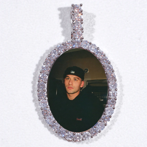 Large 3D Oval Custom Picture Pendant