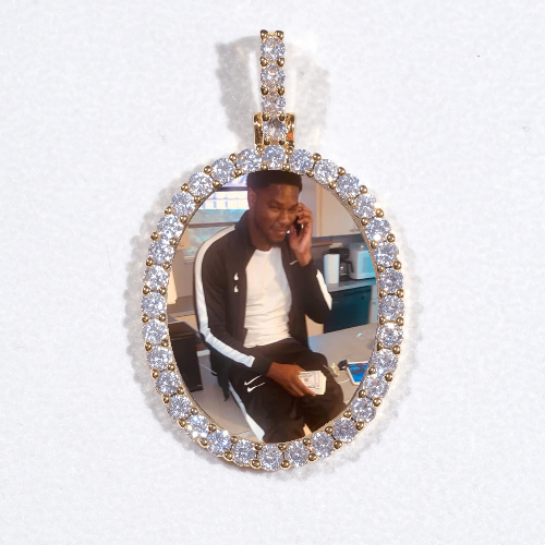 3D Oval Custom Picture Pendant