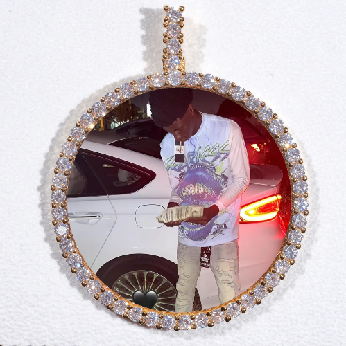 LARGE 3D CIRCLE CUSTOM PICTURE PENDANT