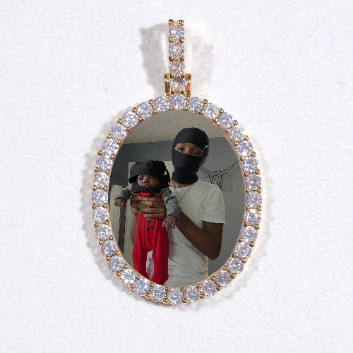 3D Oval Custom Picture Pendant
