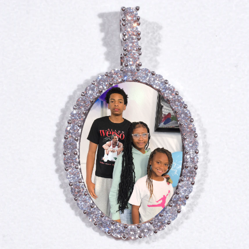 Large 3D Oval Custom Picture Pendant