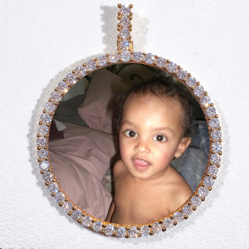 LARGE 3D CIRCLE CUSTOM PICTURE PENDANT