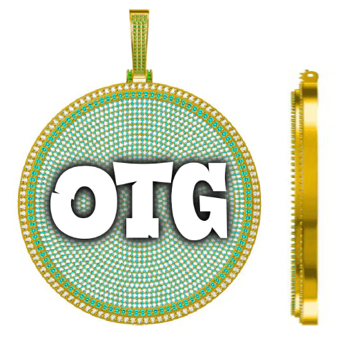 CUSTOM LETTER NECKLACE 3D BIG DISC