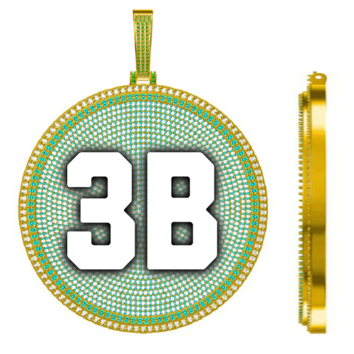 CUSTOM LETTER NECKLACE 3D BIG DISC