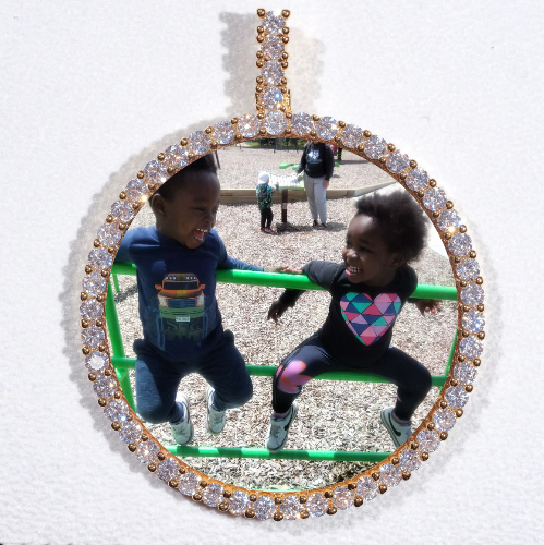 LARGE 3D CIRCLE CUSTOM PICTURE PENDANT