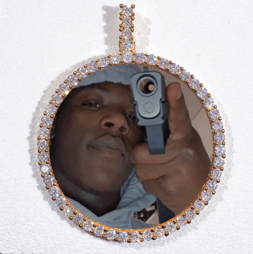 LARGE 3D CIRCLE CUSTOM PICTURE PENDANT