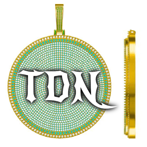 CUSTOM LETTER NECKLACE 3D BIG DISC