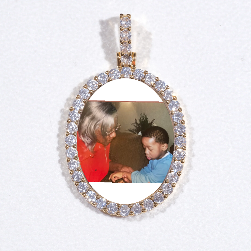 3D Oval Custom Picture Pendant
