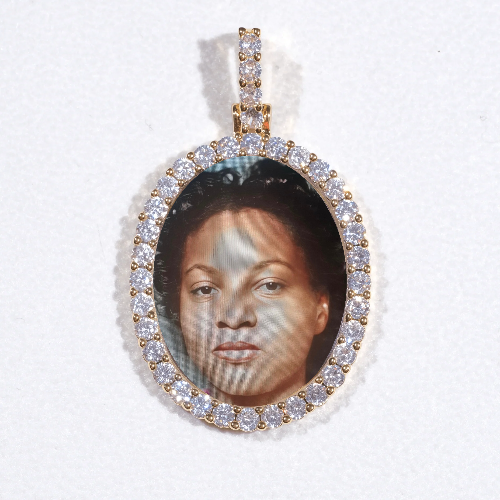 3D Oval Custom Picture Pendant