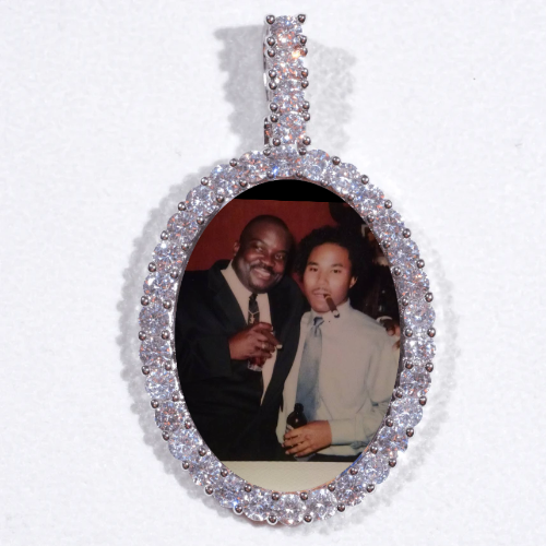 Large 3D Oval Custom Picture Pendant