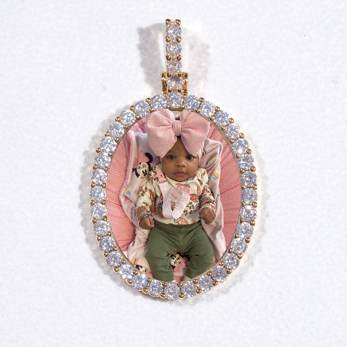 3D Oval Custom Picture Pendant