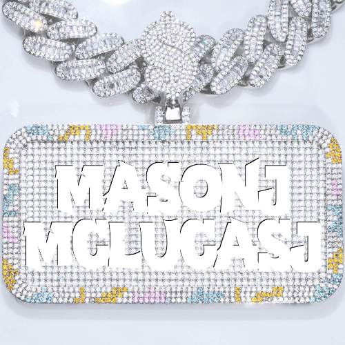 CUSTOM LETTER NECKLACE 3D COLORFUL SQUARE