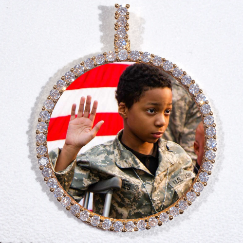 LARGE 3D CIRCLE CUSTOM PICTURE PENDANT