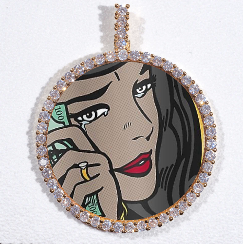 LARGE 3D CIRCLE CUSTOM PICTURE PENDANT