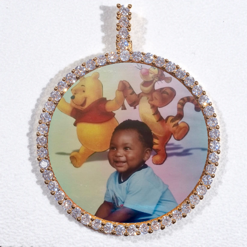 LARGE 3D CIRCLE CUSTOM PICTURE PENDANT