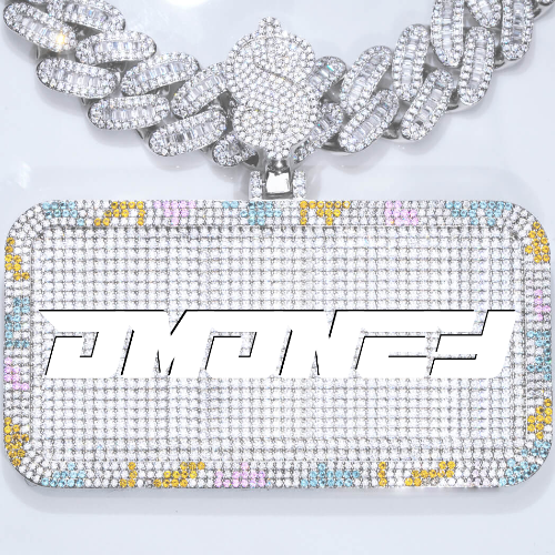 CUSTOM LETTER NECKLACE 3D COLORFUL SQUARE