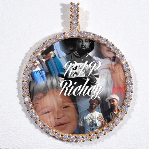 LARGE 3D CIRCLE CUSTOM PICTURE PENDANT