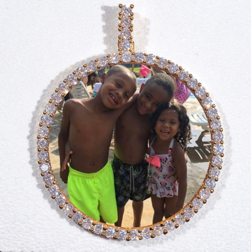 LARGE 3D CIRCLE CUSTOM PICTURE PENDANT