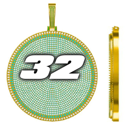 CUSTOM LETTER NECKLACE 3D BIG DISC