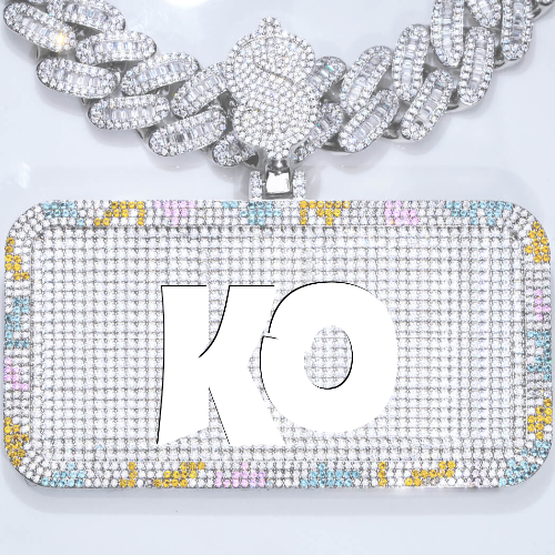 CUSTOM LETTER NECKLACE 3D COLORFUL SQUARE