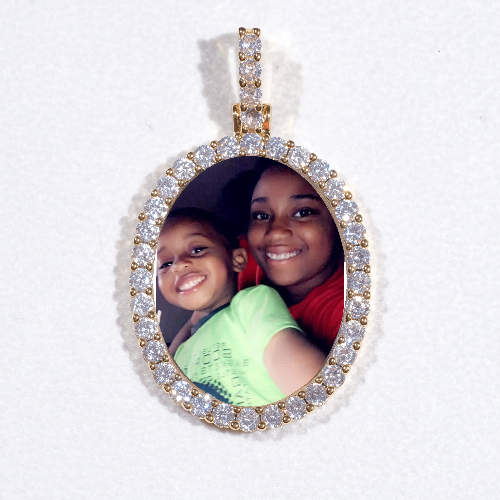 3D Oval Custom Picture Pendant