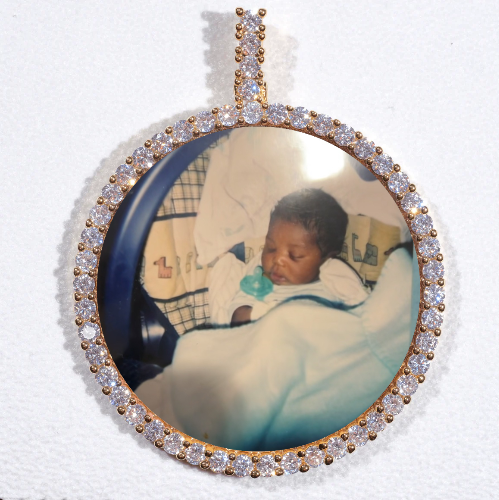 LARGE 3D CIRCLE CUSTOM PICTURE PENDANT