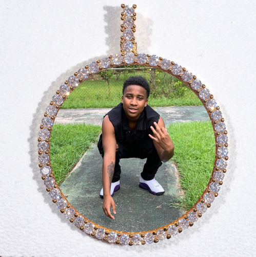 LARGE 3D CIRCLE CUSTOM PICTURE PENDANT