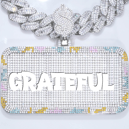 CUSTOM LETTER NECKLACE 3D COLORFUL SQUARE