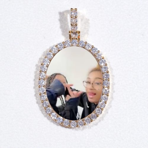 3D Oval Custom Picture Pendant