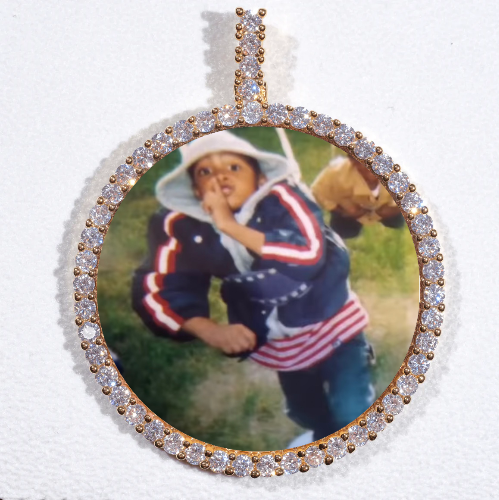 LARGE 3D CIRCLE CUSTOM PICTURE PENDANT