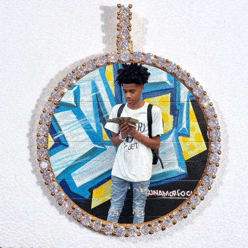 LARGE 3D CIRCLE CUSTOM PICTURE PENDANT