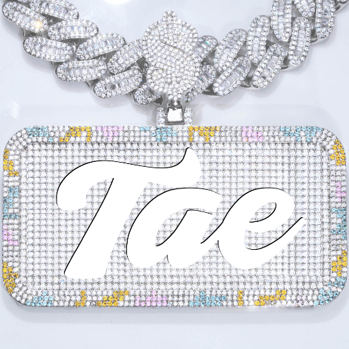 CUSTOM LETTER NECKLACE 3D COLORFUL SQUARE