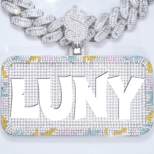CUSTOM LETTER NECKLACE 3D COLORFUL SQUARE