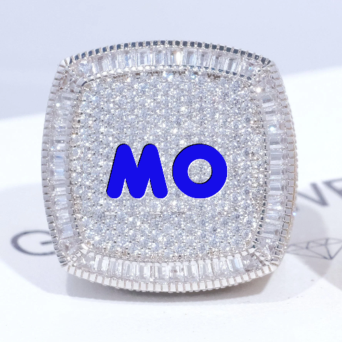 CUSTOM LETTER 3D ICED RING