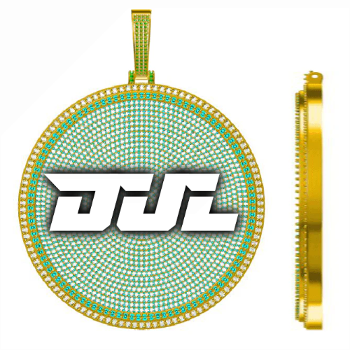 CUSTOM LETTER NECKLACE 3D BIG DISC
