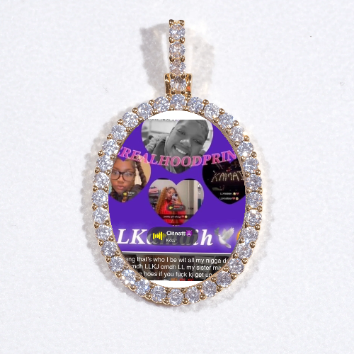 3D Oval Custom Picture Pendant